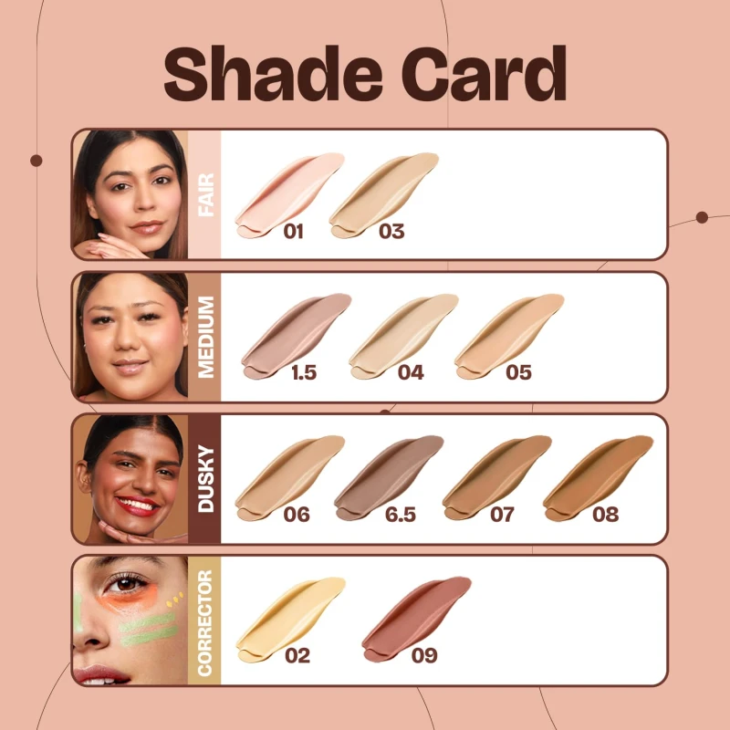 MARS SPF50 PA++++ Cancel Concealer with Radiant Natural Finish (6.0 ml) (01-IVORY VEIL) | Lightweight | Medium to High Coverage | Long-Lasting & Multi-Purpose | Crease Resistant thumbnail 5